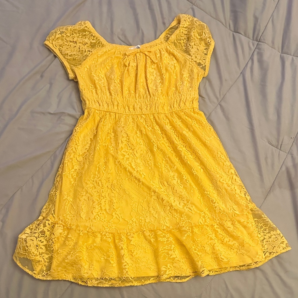 Yellow Lace Kids Dress